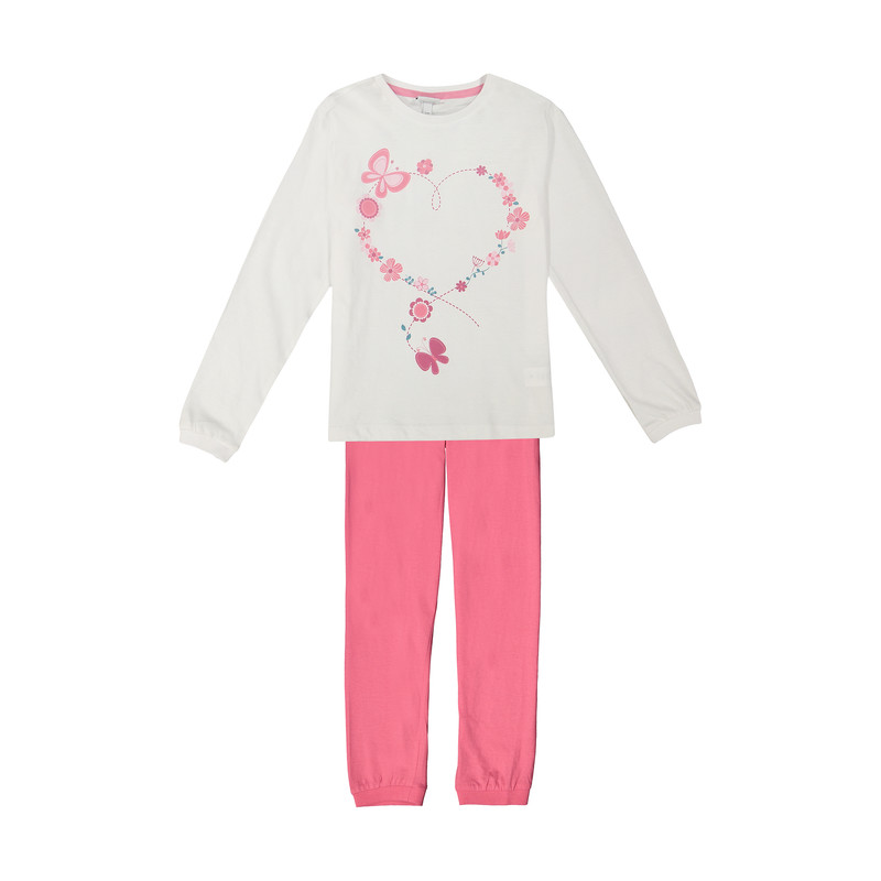 ست تی شرت و شلوار راحتی دخترانه او وی اس مدل 000169322-WHITE