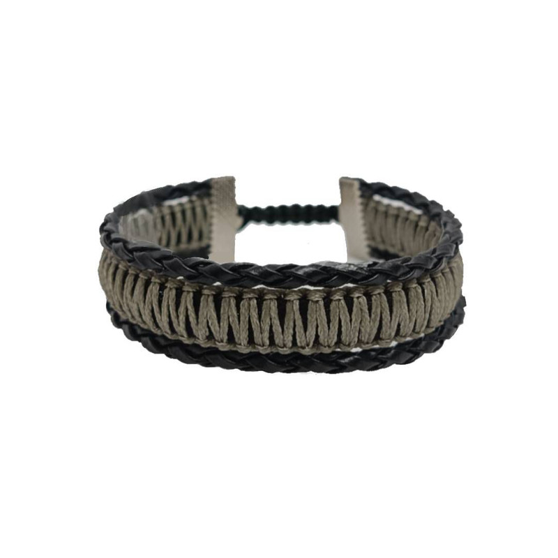 دستبند مردانه مدل بافت طرح چرمی