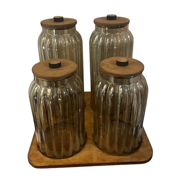 بانکه مدل در چوبی مجموعه 4 عددی به همراه استند