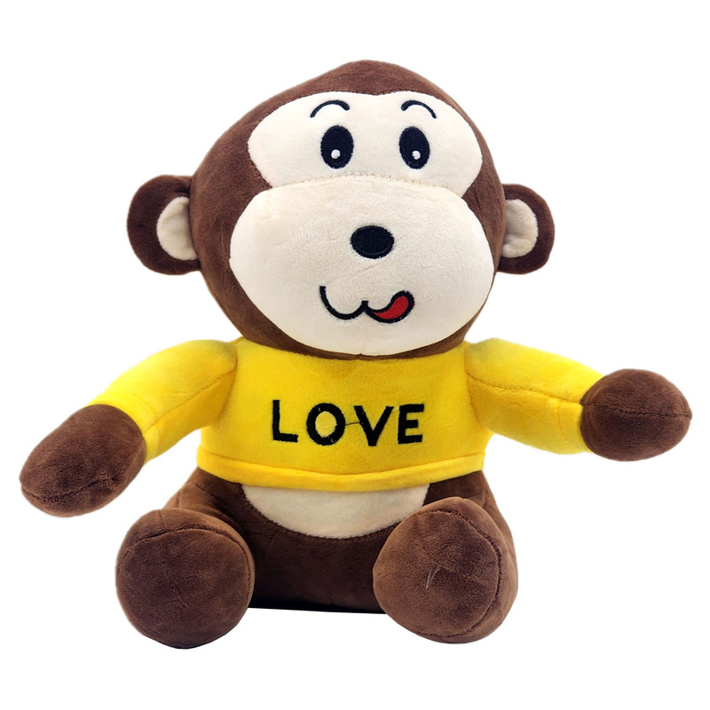 عروسک ناب سل مدل میمون طرح LOVE ارتفاع 26 سانتیمتر