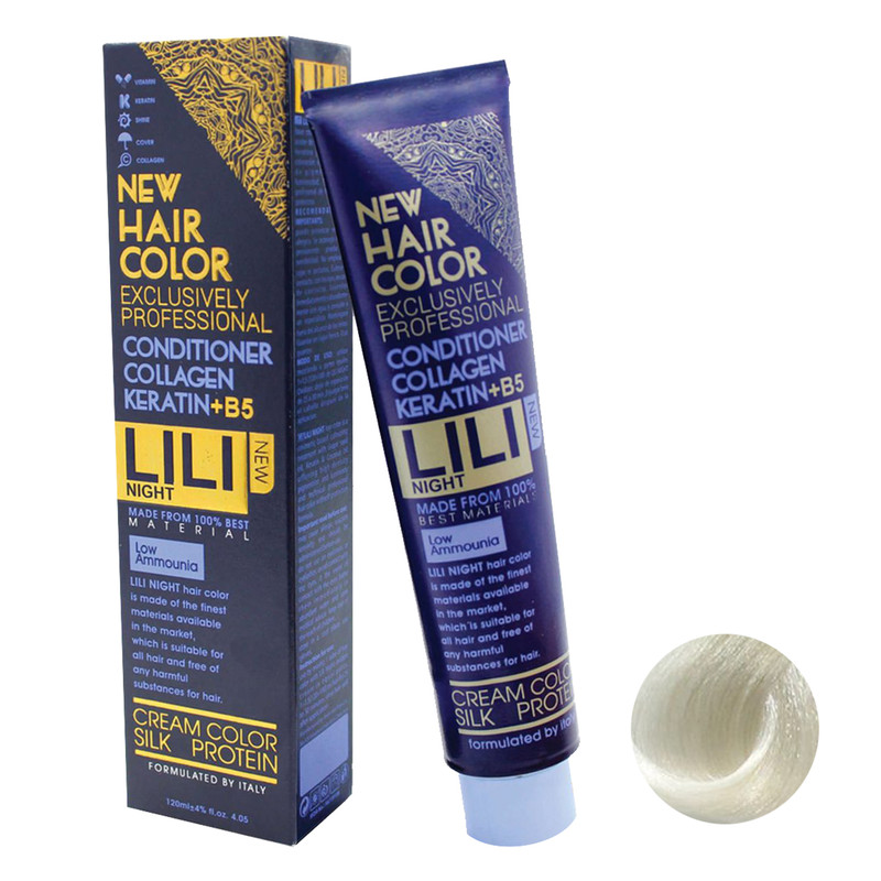 رنگ مو لی لی نایت مدل B5 شماره PR17 حجم 120 میلی لیتر رنگ یخی سیبری