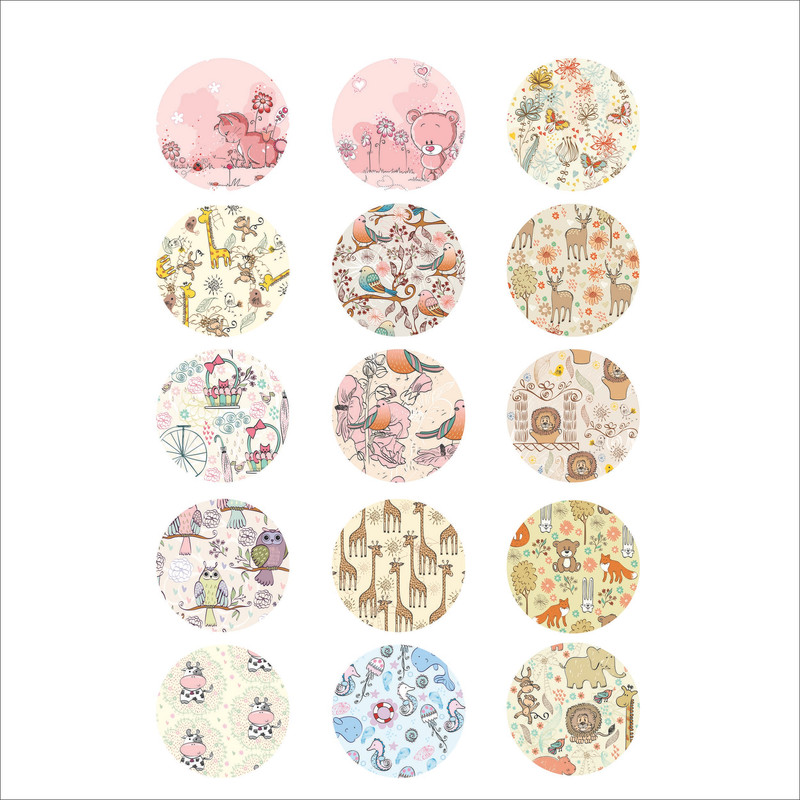 خرید و قیمت استیکر لپ تاپ کافه پرینت طرح فانتزی کد F007 بسته 15 عددی