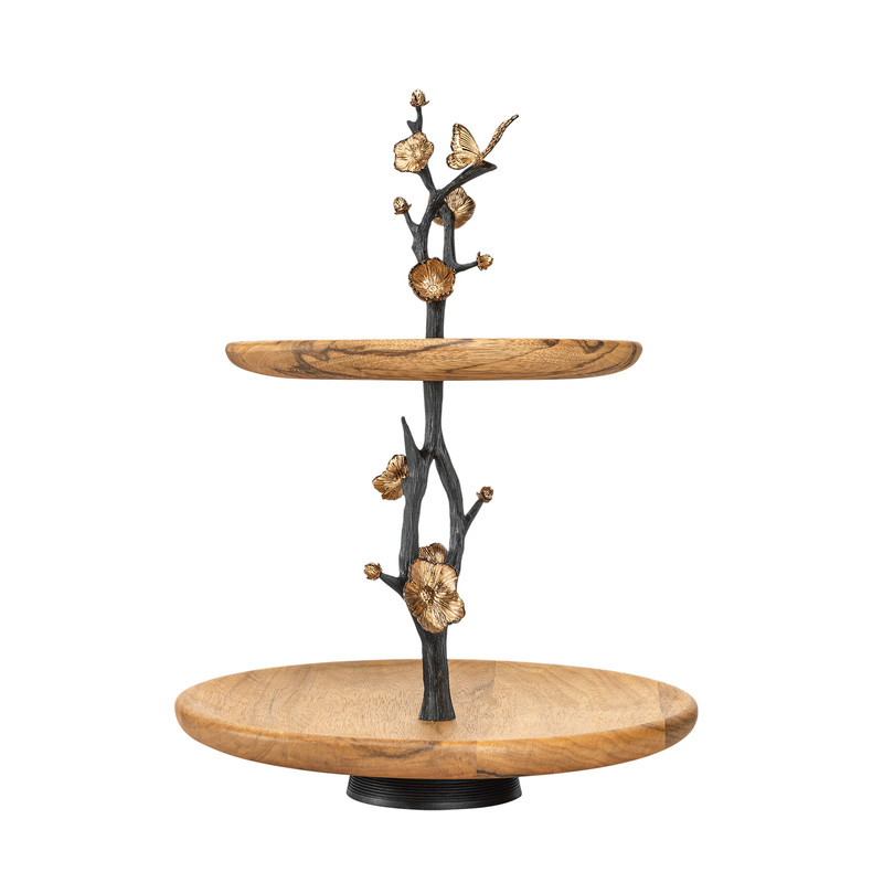 شیرینی خوری گلدکیش مدل باترفلای دو طبقه کد GK829801