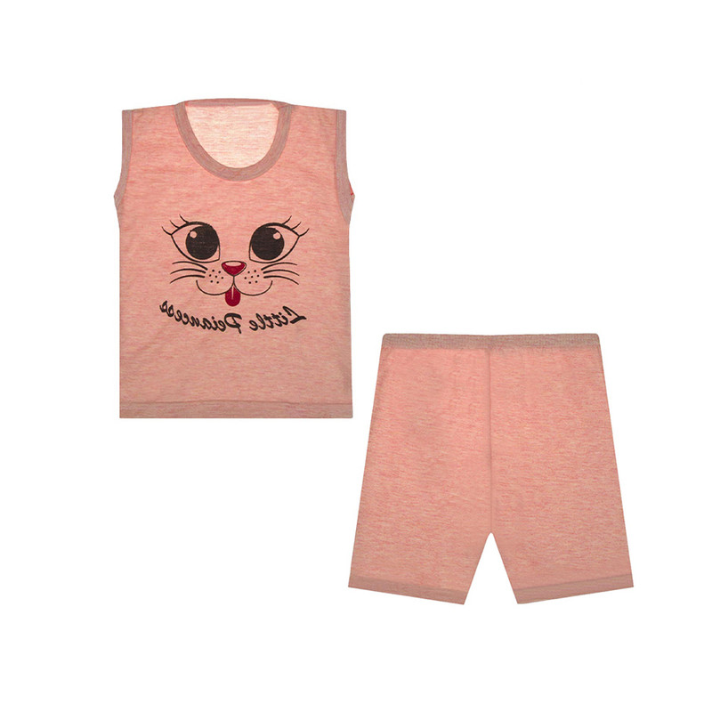 ست تاپ و شلوارک بچگانه مدل گربه کد 3612