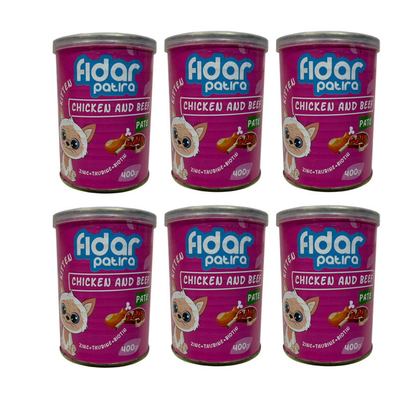 کنسرو بچه گربه فیدار پاتیرا مدل Kitten وزن 400 گرم بسته 6 عددی