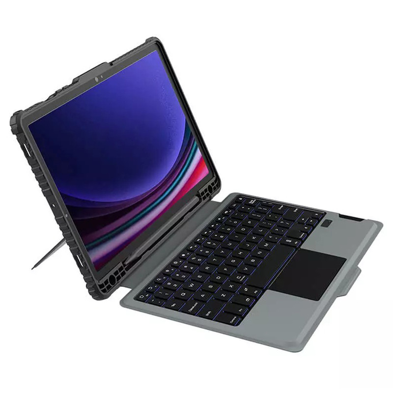 کیف کلاسوری کیبورد دار نیلکین مدل Bumper Combo Backlit مناسب برای تبلت سامسونگ Galaxy Tab S9 Plus