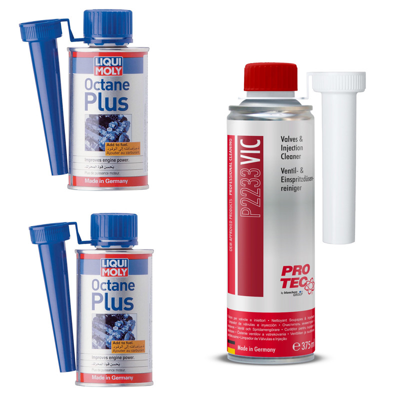 اکتان پلاس لیکومولی مدل Plus حجم 150 میلی لیتر به همراه تمیزکننده انژکتور و سوپاپ ها پروتک بسته 3 عددی