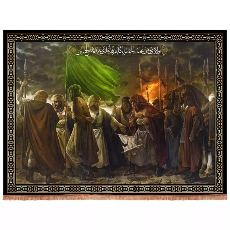 پرچم خدمتگزاران کتیبه تصویری محرم طرح اولادی و من تحت الخضراء کلهم فداء لابی عبدالله الحسین علیه السلام کد 40002623