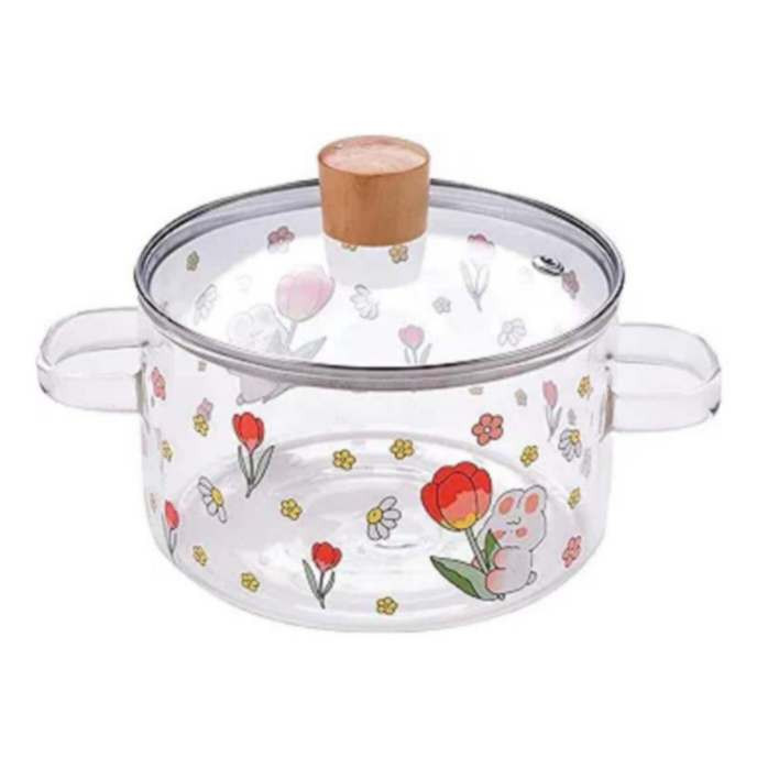 قابلمه مدل شیشه ای طرح خرگوش باهوش سایز 22