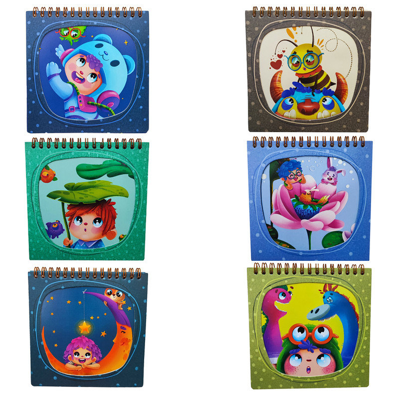 دفتر یادداشت 80 برگ آوات کد 1414 مدل boys مجموعه 6 عددی