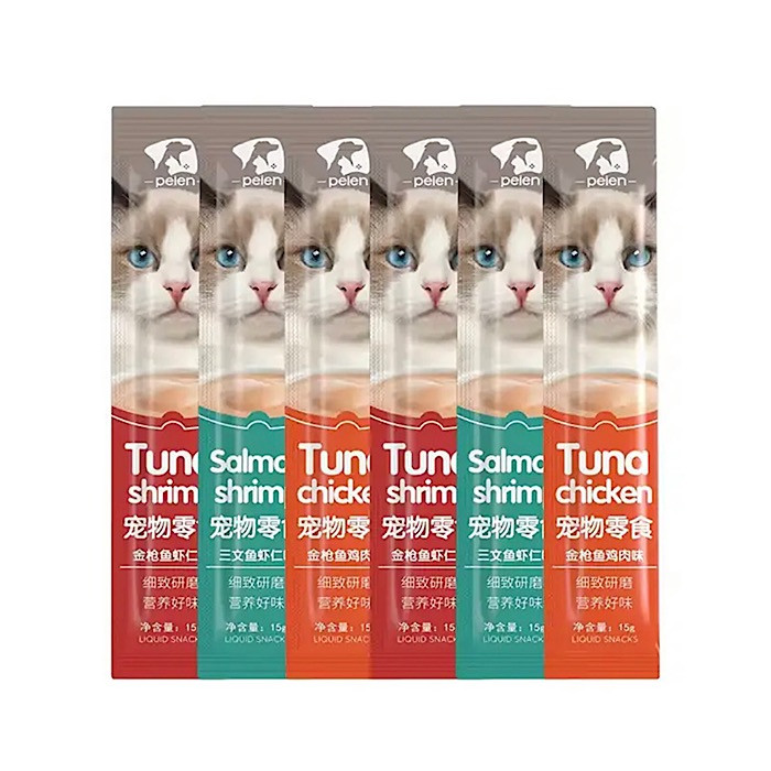 خرید و قیمت بستنی گربه پین مدل تن بامرغ و تن با میگو و سالمون با میگو وزن 15 گرم مجموعه 6 عددی