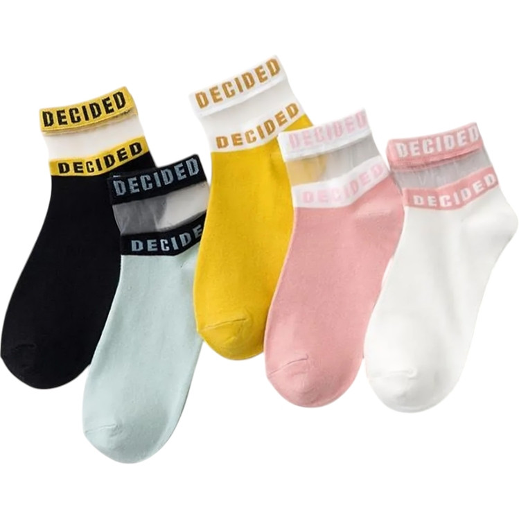 جوراب ساق کوتاه زنانه مدل BGKDECIDEDTUR بسته 5 عددی