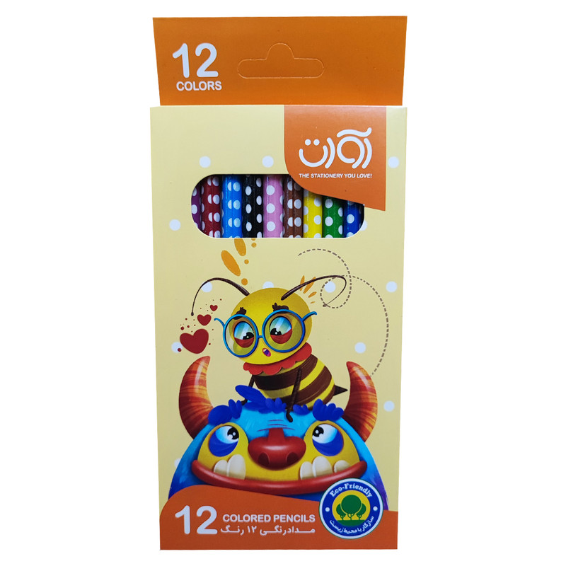 مداد رنگی 12 رنگ آوات مدل زنبوری