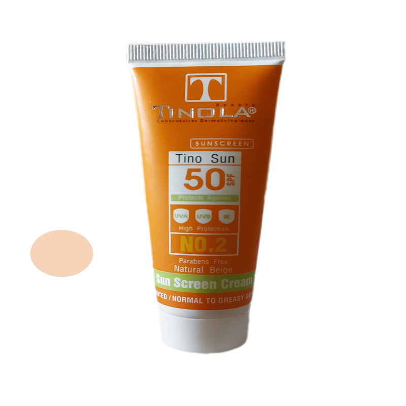 کرم ضدآفتاب رنگی تینولا بیوتی SPF50 مدل 01 مناسب برای پوست های چرب حجم 40 میلی لیتر