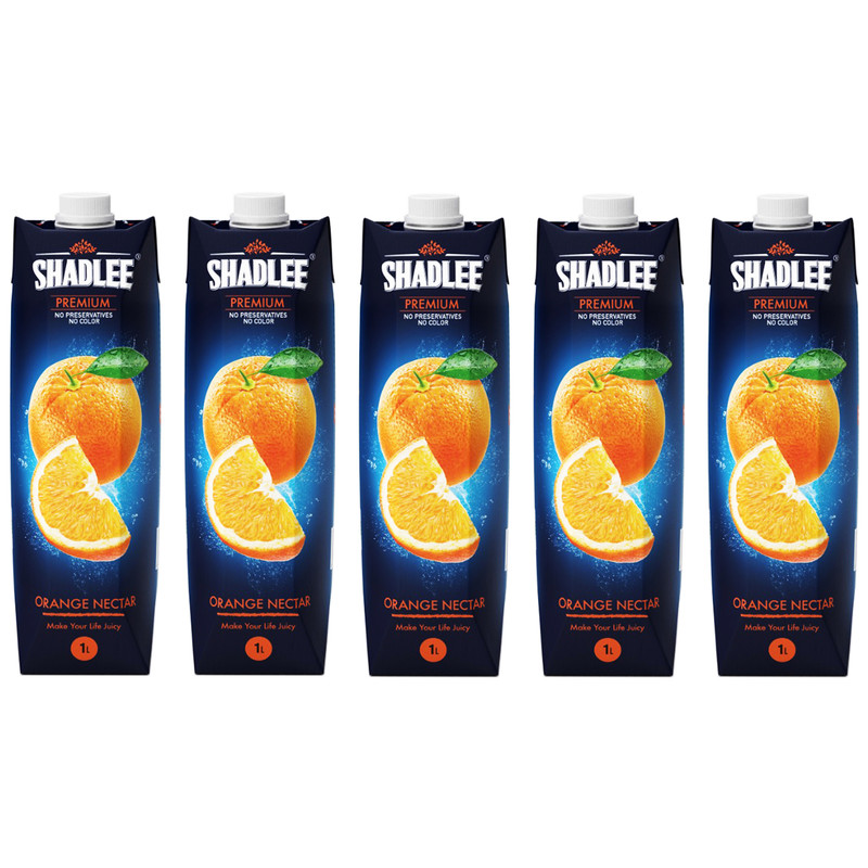نکتار پرتقال شادلی - 1 لیتر بسته 5 عددی