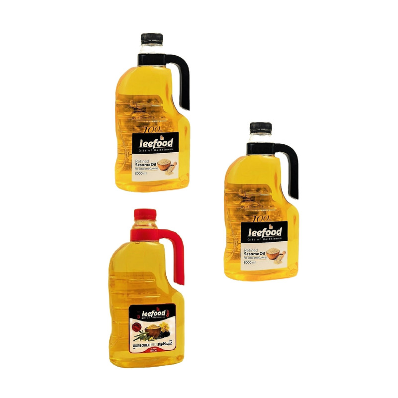 خرید و قیمت روغن کنجد و روغن کنجد کانولا لیفود- 2000 میلی لیتر مجموعه 3 عددی