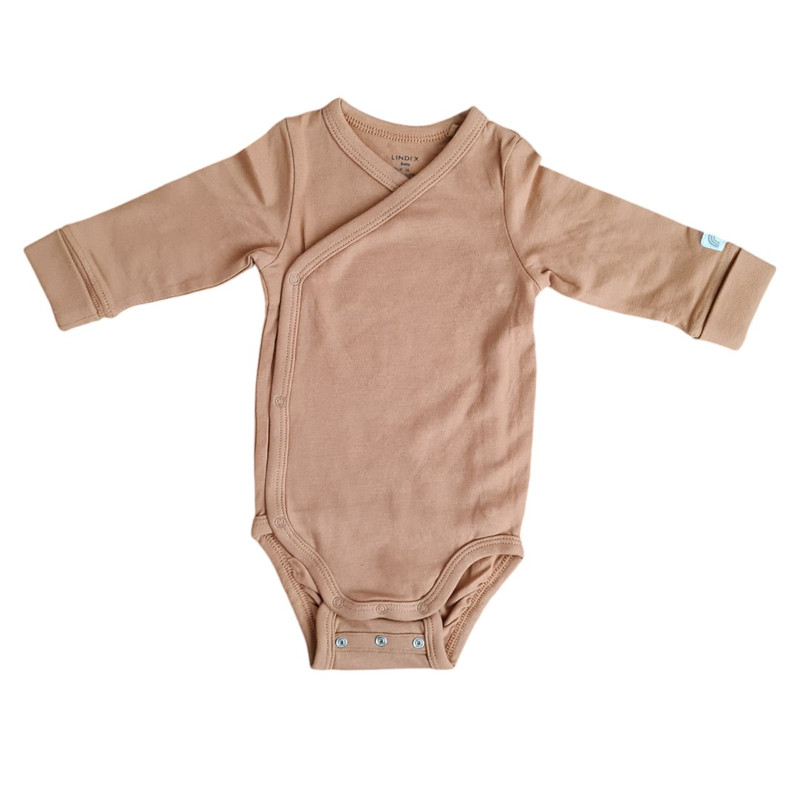 بادی آستین بلند نوزادی لیندکس مدل یقه مانتویی