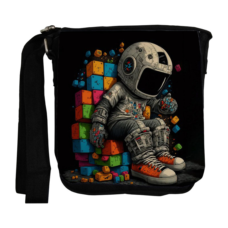 خرید و قیمت کیف دوشی بچگانه طرح فضانورد کد dko235