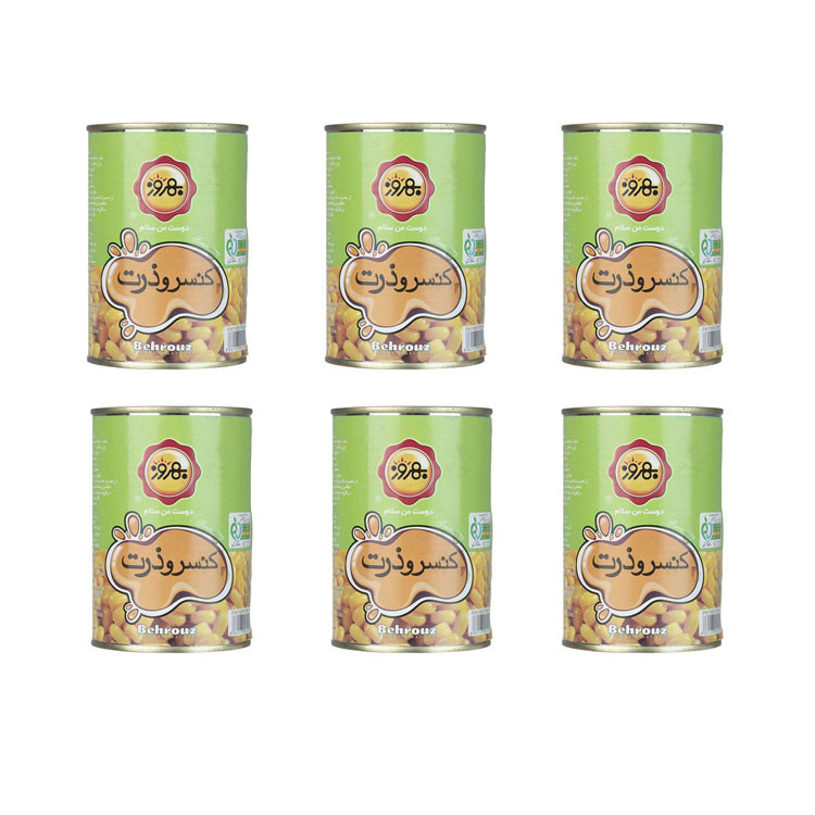 کنسرو ذرت بهروز - 380 گرم بسته 6 عددی