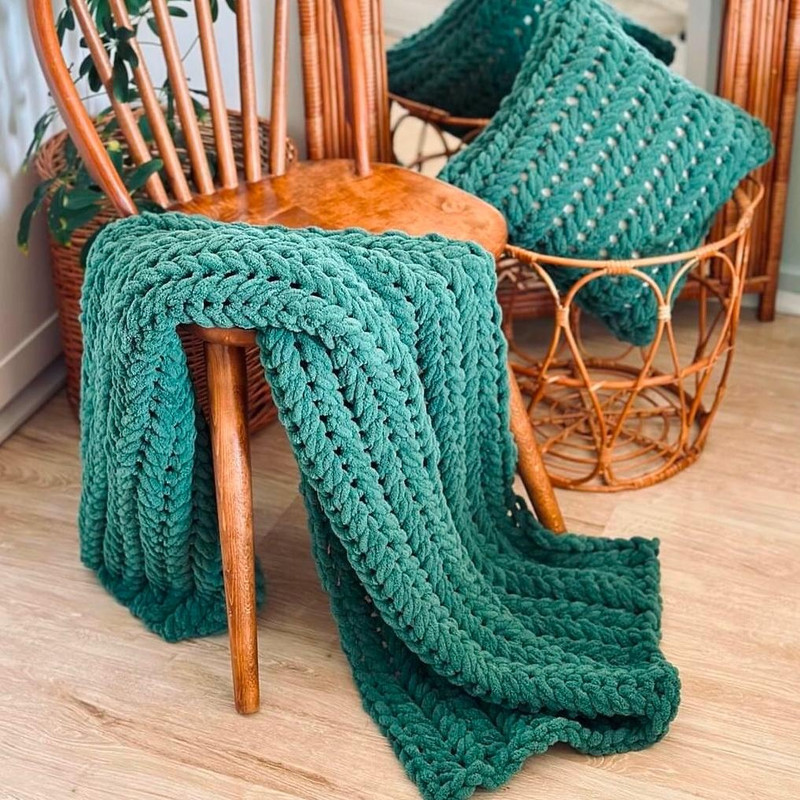 شال مبل مدل پافی طرح گندمی سایز 120x80 سانتی متر