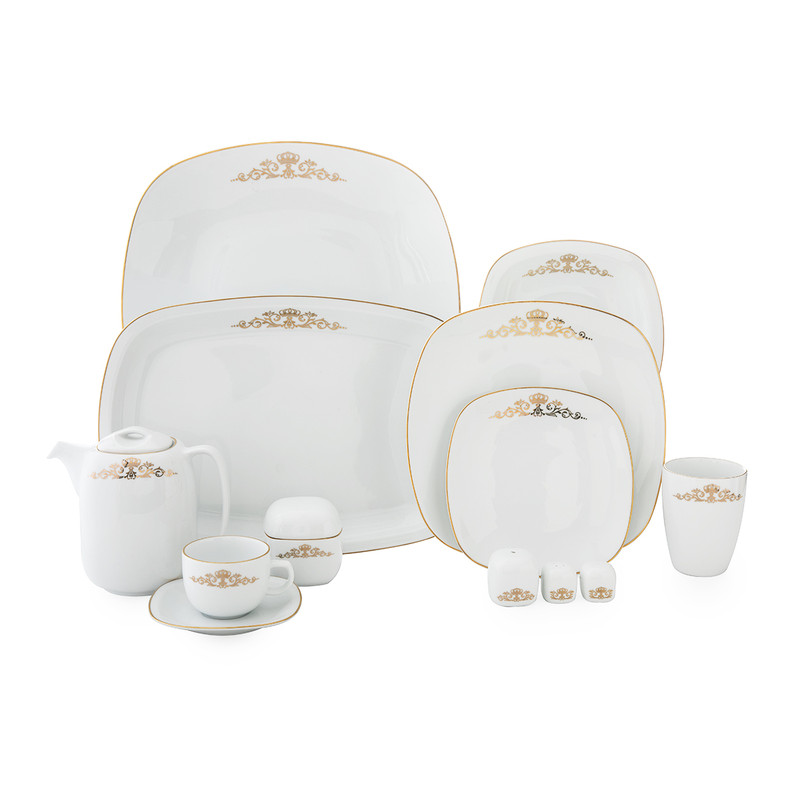 سرویس غذاخوری 98 پارچه چینی زرین طرح کوئین