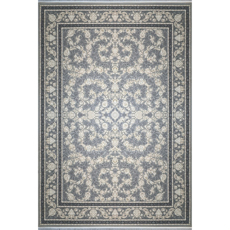 فرش ماشینی 1500 شانه بزرگمهر زمینه طوسی و حاشیه طوسی مدل 100132