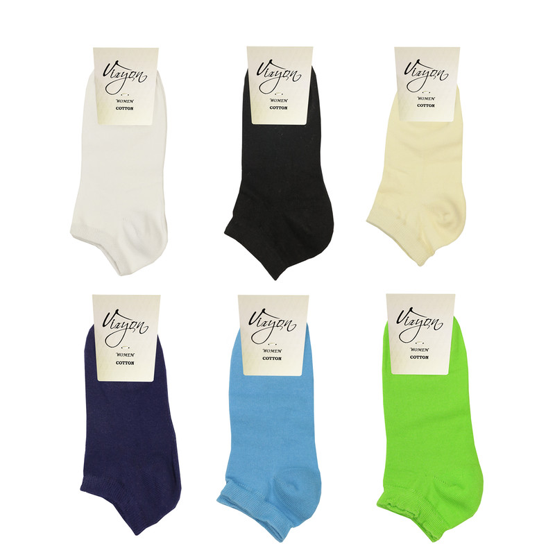 خرید و قیمت جوراب ساق کوتاه زنانه ویزیون کد VFS302.6Z2 بسته 6 عددی