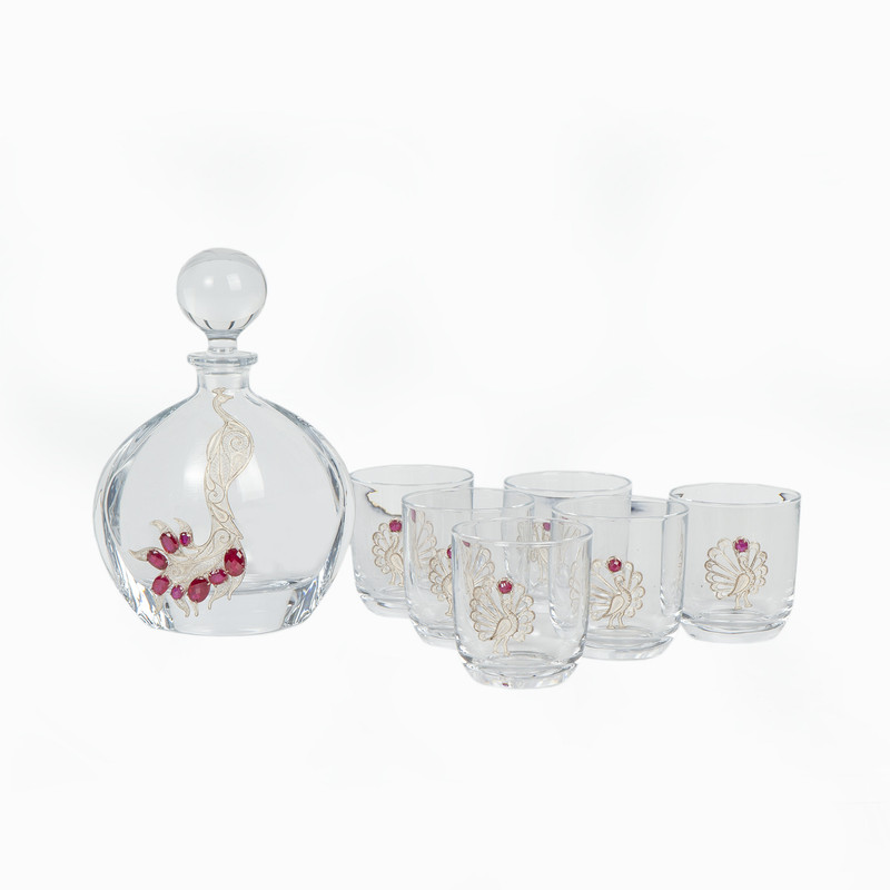 ست 8 تکه تنگ و لیوان ملیله کاری مدل C.S.G.10053