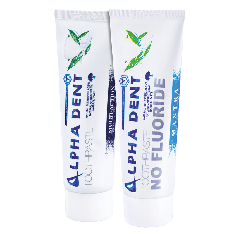 خمیر دندان آلفادنت مدل mantra and multi action حجم 75 میلی لیتر بسته 2 عددی