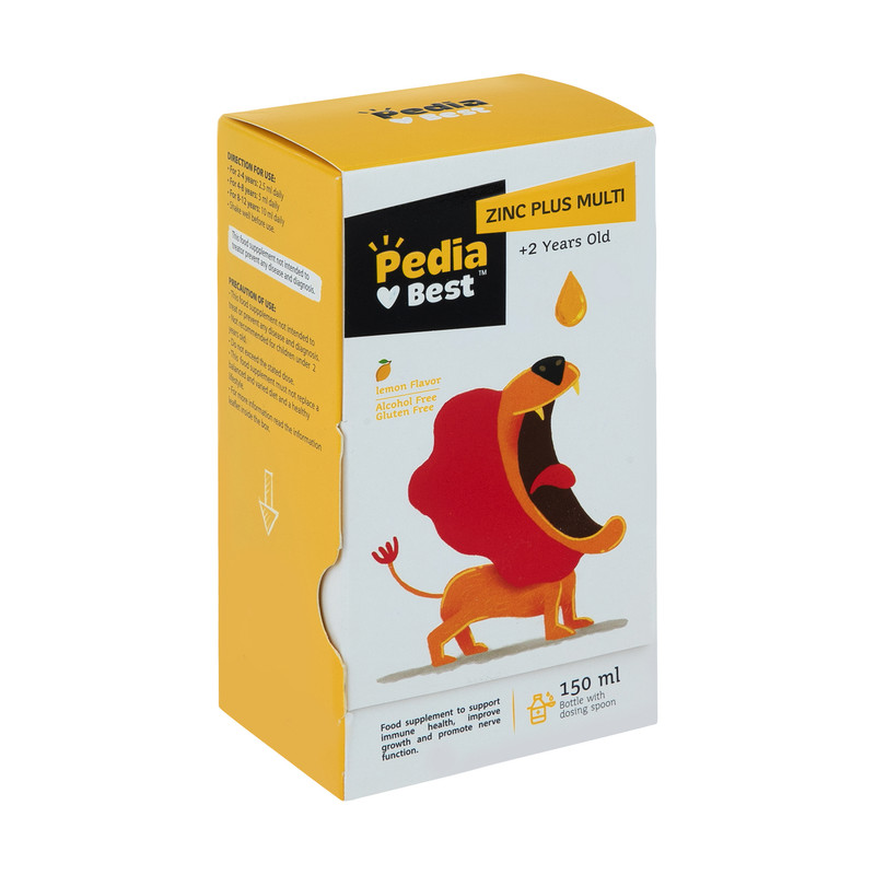 شربت زینک پلاس مولتی پدیابست - 150 میلی لیتر