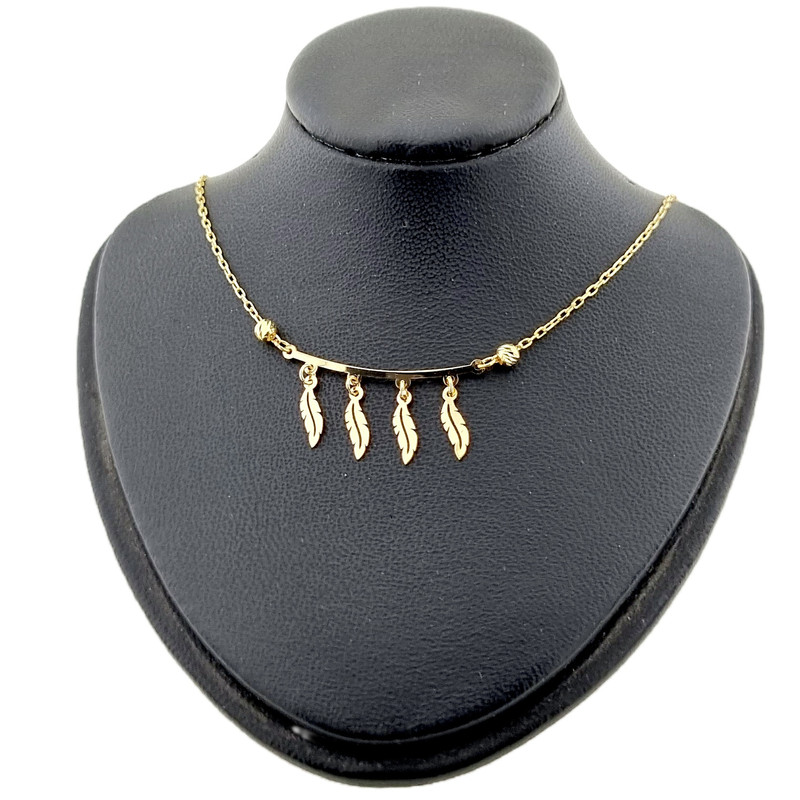 خرید و قیمت گردنبند طلا 18 عیار زنانه سین سان مدل پر SN113