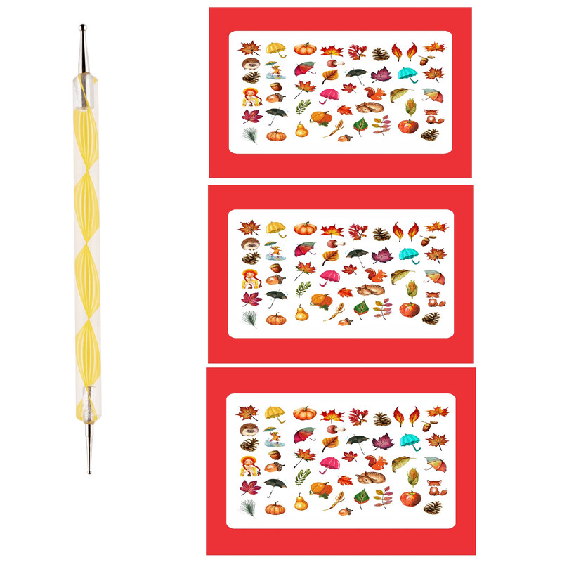 قلم طراحی ناخن مدل 04 به همراه لنز ناخن کد 04 مجموعه 3 عددی