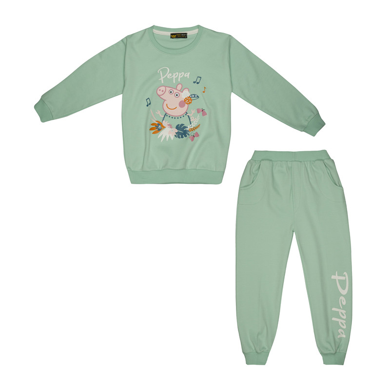 ست سویشرت و شلوار دخترانه خرس کوچولو مدل Peppa کد 202