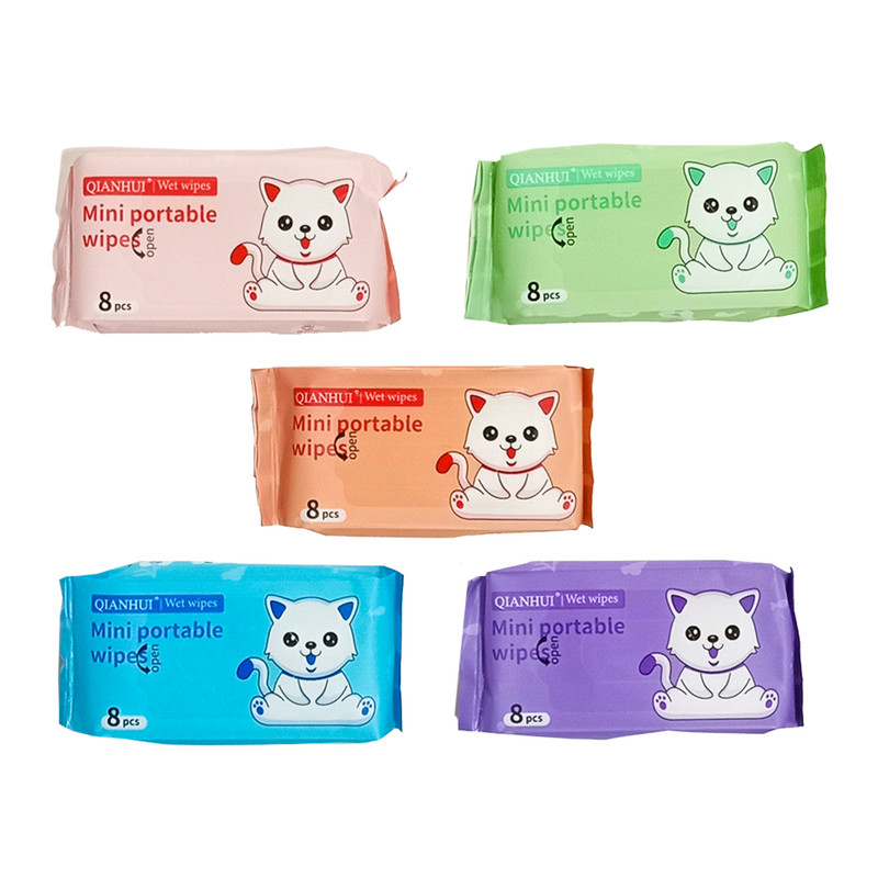 خرید و قیمت دستمال مرطوب چیان هوی مدل عروسکی پنج بسته 8 عددی