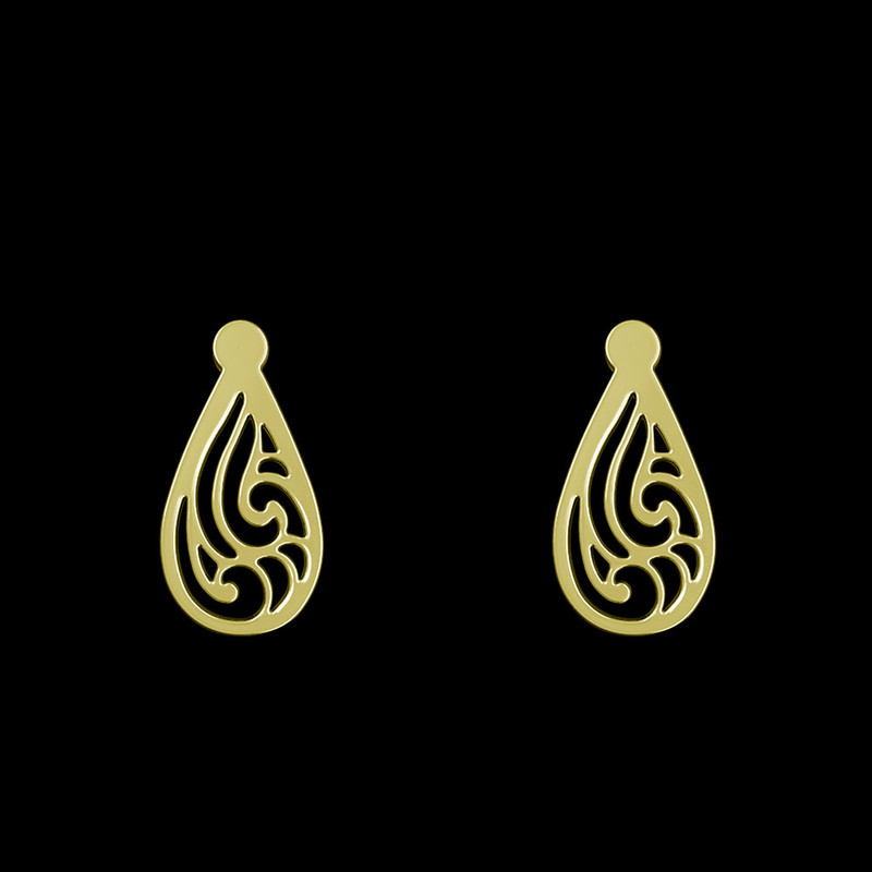 گوشواره طلا 18 عیار زنانه مدوپد مدل هندسی کد GA1-10524