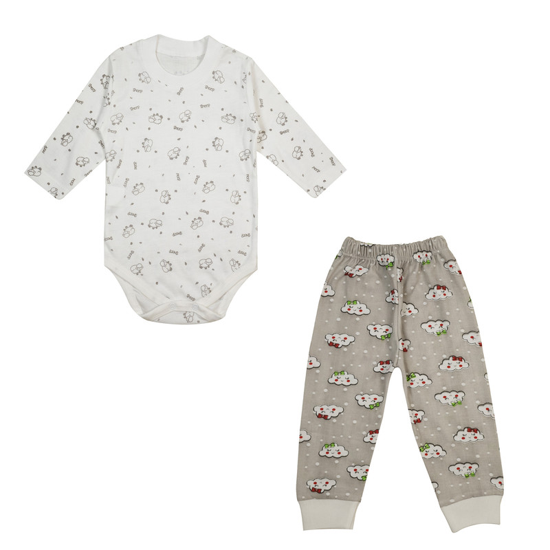 خرید و قیمت ست بادی و شلوار نوزادی سپیدپوش کد 1403112401