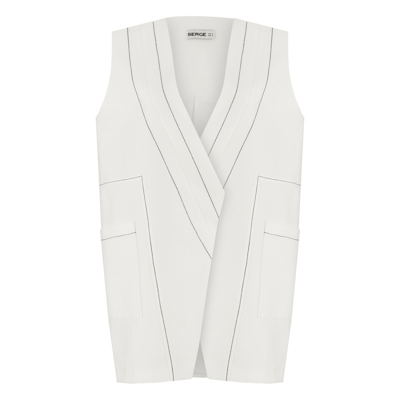 خرید و قیمت وست زنانه سرژه مدل 216612 رنگ شیری