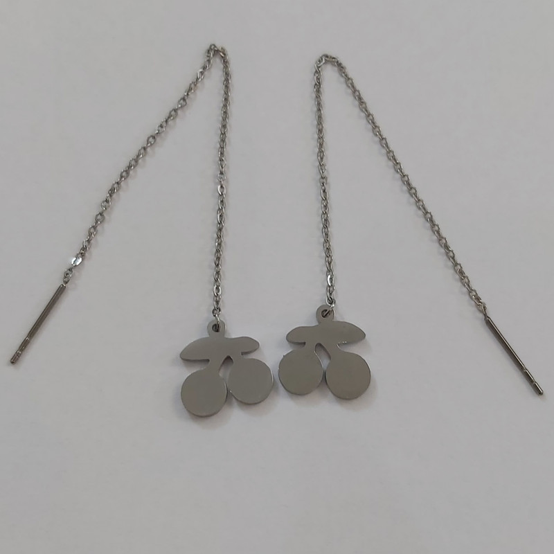 خرید و قیمت گوشواره زنانه استینلس استیل مدل استیل بخیه طرح آلبالو کد 111