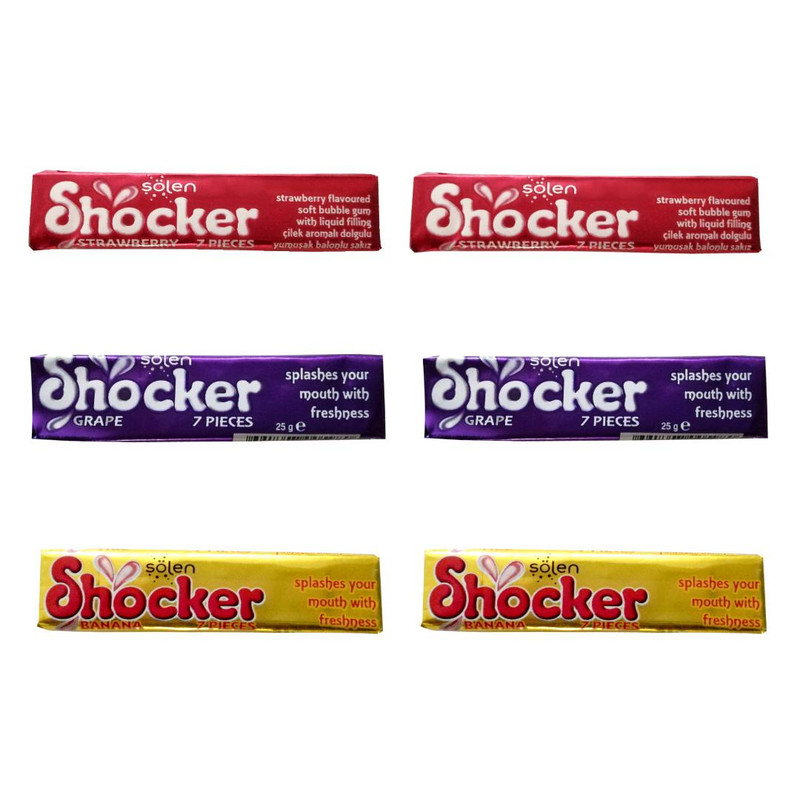 خرید و قیمت آدامس عسلی توت فرنگی و موزی و شاه توت شوکر -25 گرم بسته 6 عددی