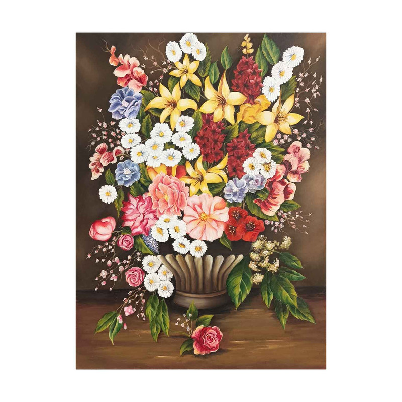 تابلو نقاشی رنگ روغن طرح گل های بهاری