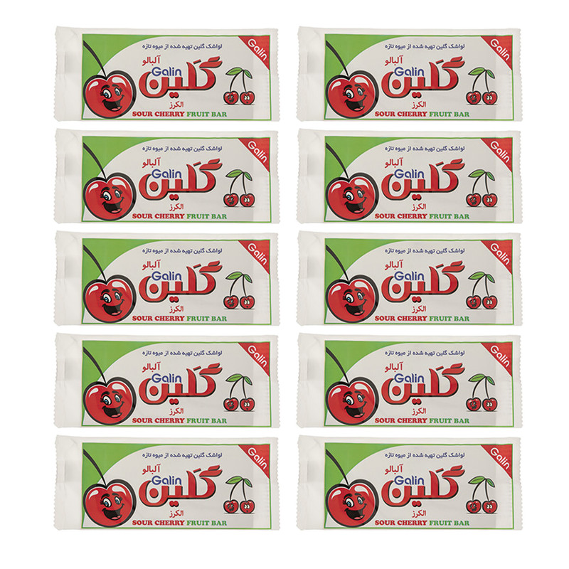 لواشک گلین با طعم آلبالو مجموعه 10 عددی