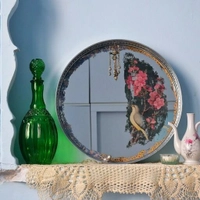 آینه آنتیک گل و مرغ قطر 40 با فریم گالوانیزه 