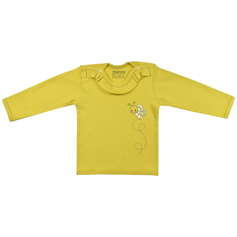 خرید و قیمت تی شرت آستین بلند نوزادی مانینی مدل زنبور و گل