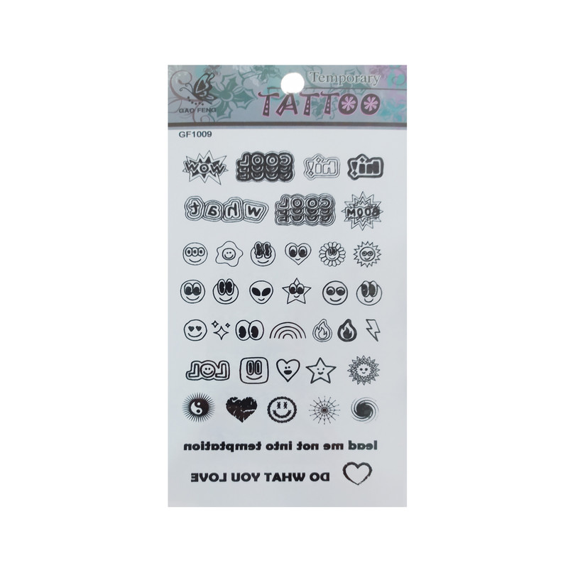 تتو موقت طرح استیکر و ایموجی و مینیمال کد 1009