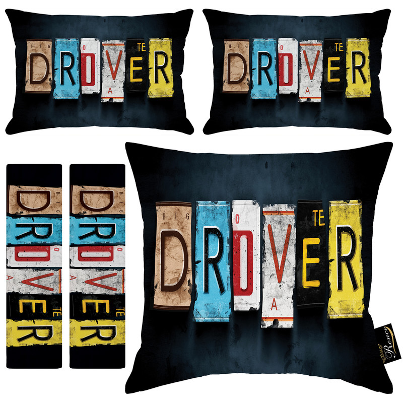 پشت گردنی صندلی خودرو مدل R9-40902 بسته 2 عددی به همراه کاور کمربند ایمنی و کوسن