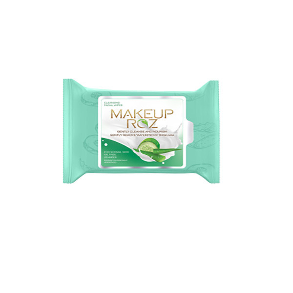 خرید و قیمت دستمال مرطوب میکاپ رز مدل آلوئه ورا و خیار بسته 25 عددی