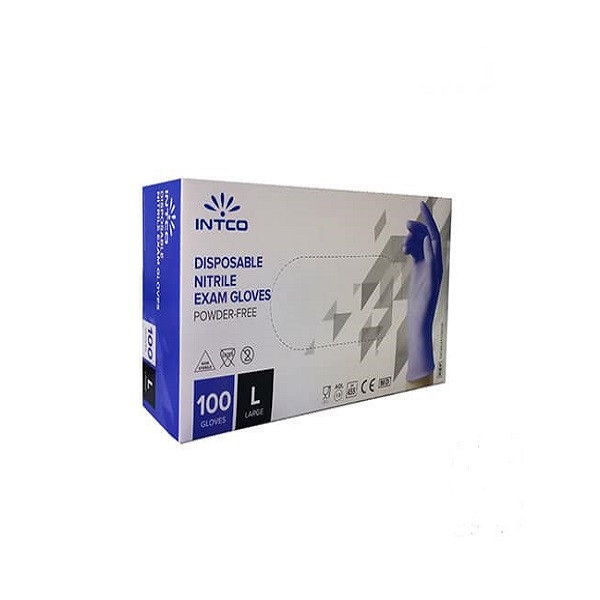 خرید و قیمت دستکش نیتریل اینتکو مدل 01 سایز لارج بسته 100 عددی