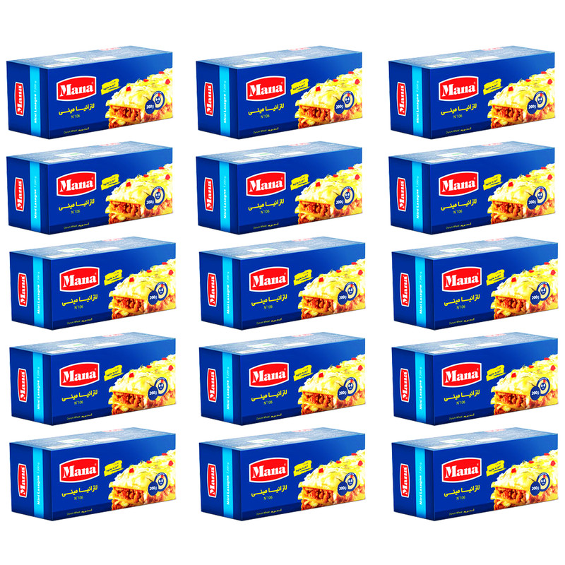 خرید و قیمت لازانیا مینی مانا مقدار 200 گرم بسته 15 عددی