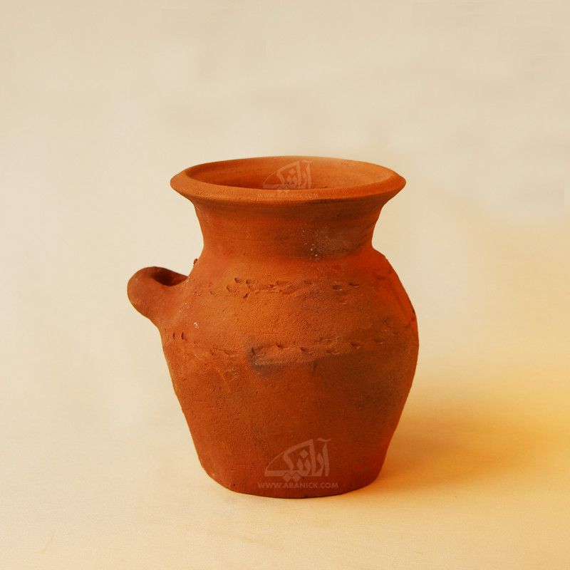 خمره سفالی آرانیک ساده طرح تک دسته رنگ قهوه ای مدل 1000600008