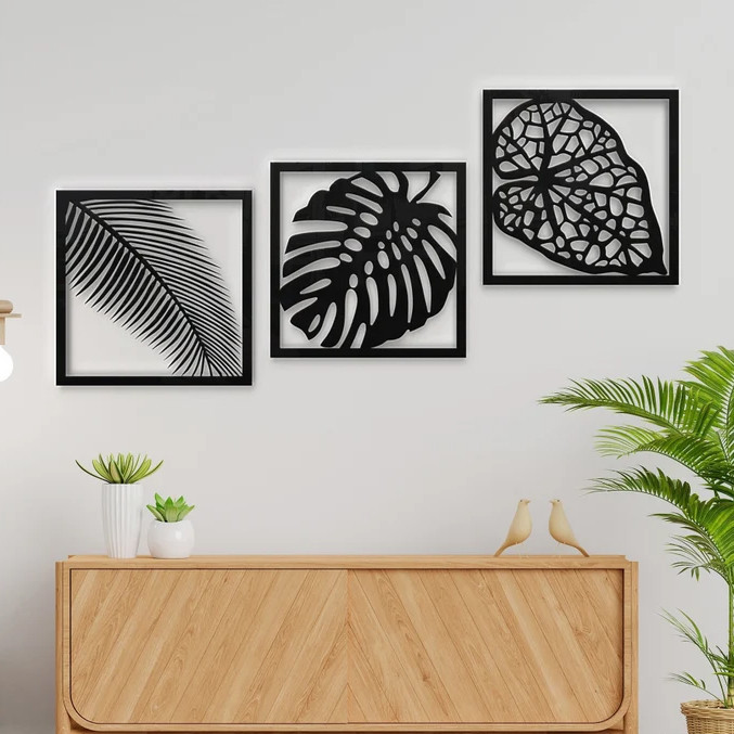 خرید و قیمت دیوارکوب مدل چوبی کد T40 l مجموعه 3 عددی